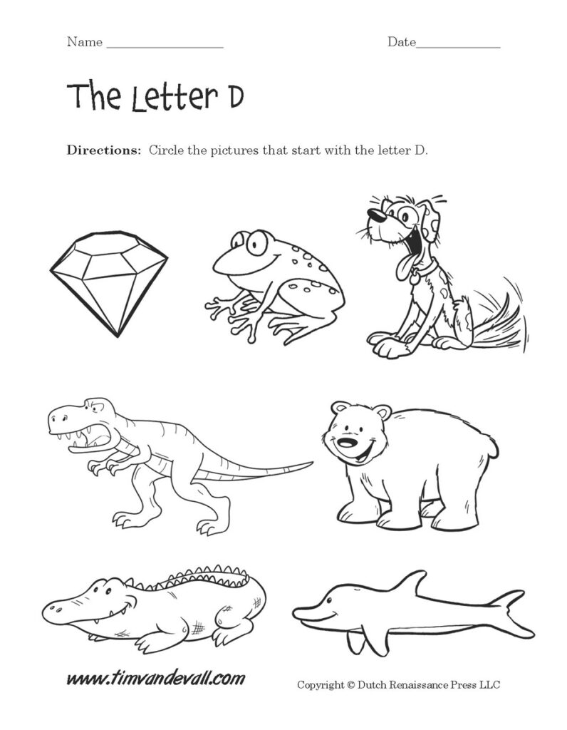 Letter D Worksheets Preschool Alphabet Printables