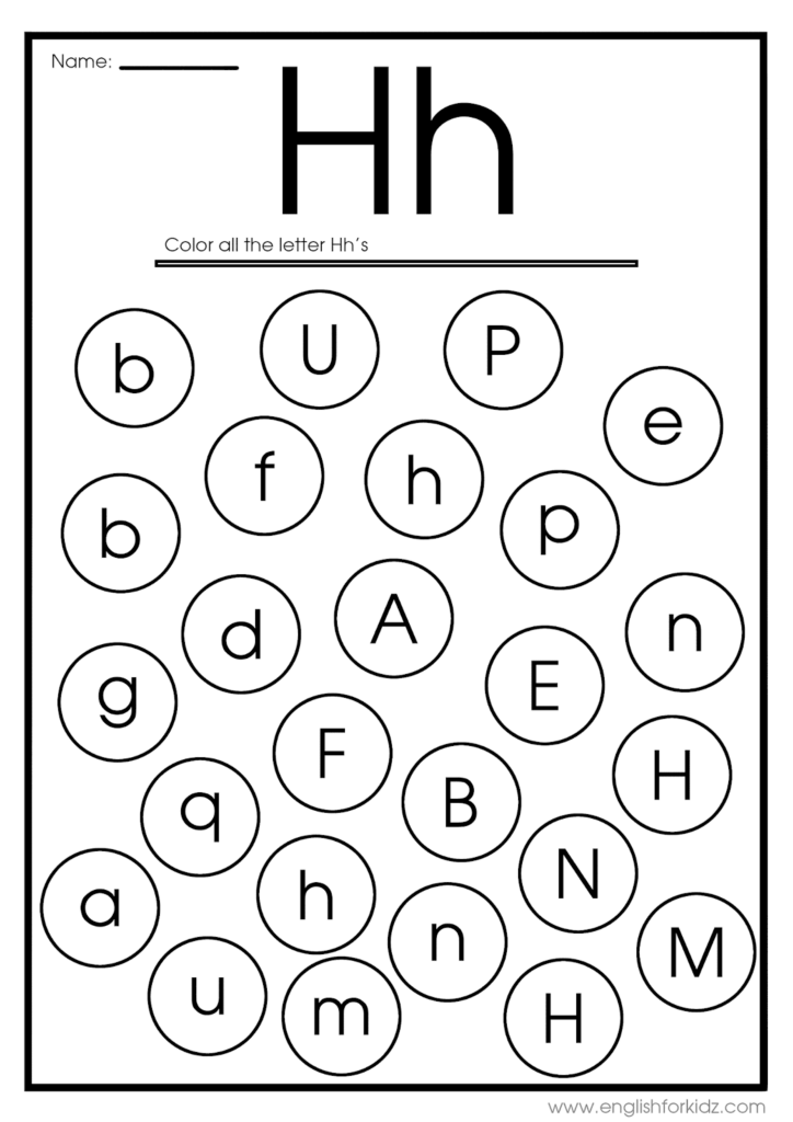 Letter H Printables