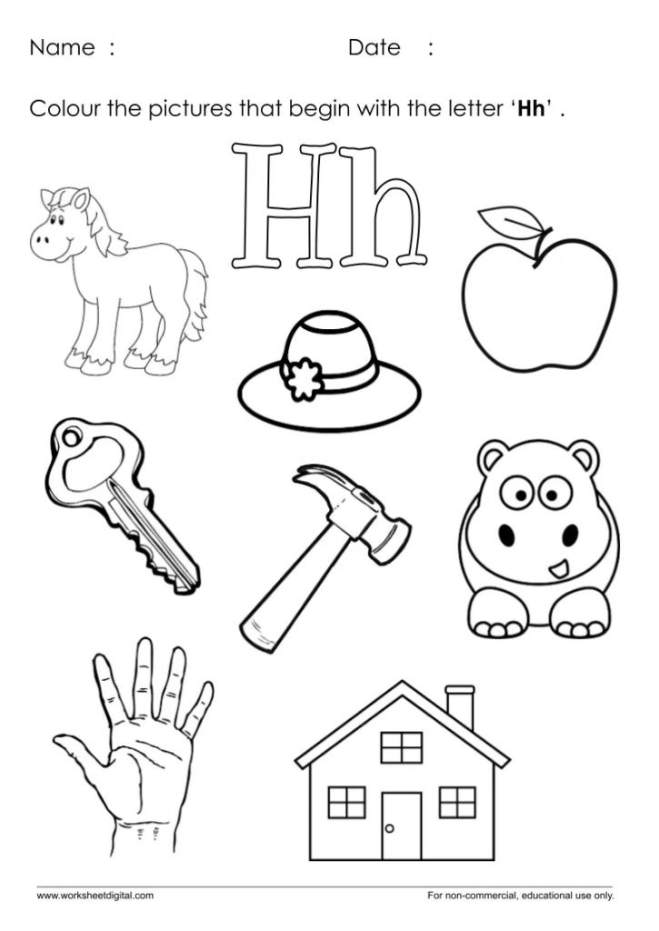 Letter H Worksheet For Kindergarten Worksheet Digital