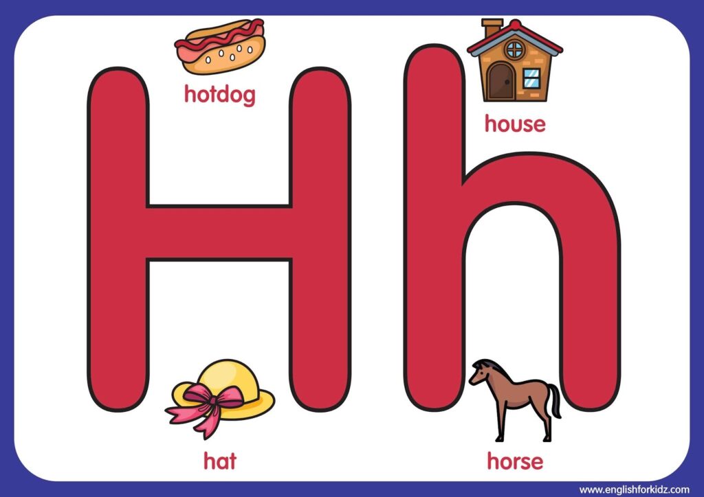 Letter H Worksheets Flash Cards Coloring Pages