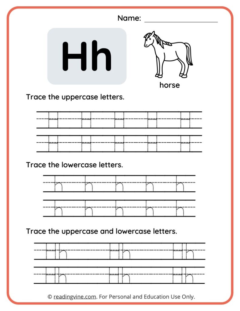 Letter H Worksheets For Preschool Free Printable