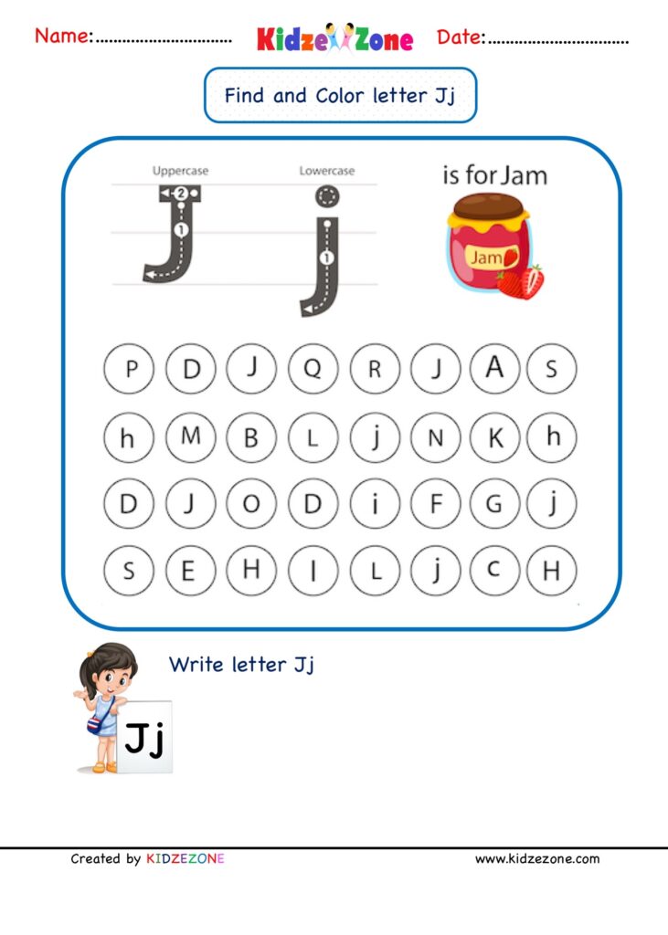 Letter J Worksheet For Preschoolers