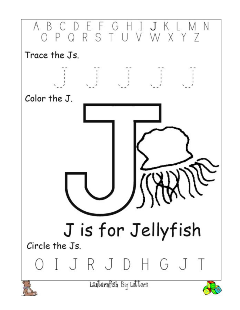 Letter J Worksheets Easy AlphabetWorksheetsFree