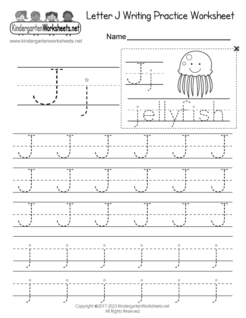 Letter J Writing Practice Worksheet Free Printable Digital PDF