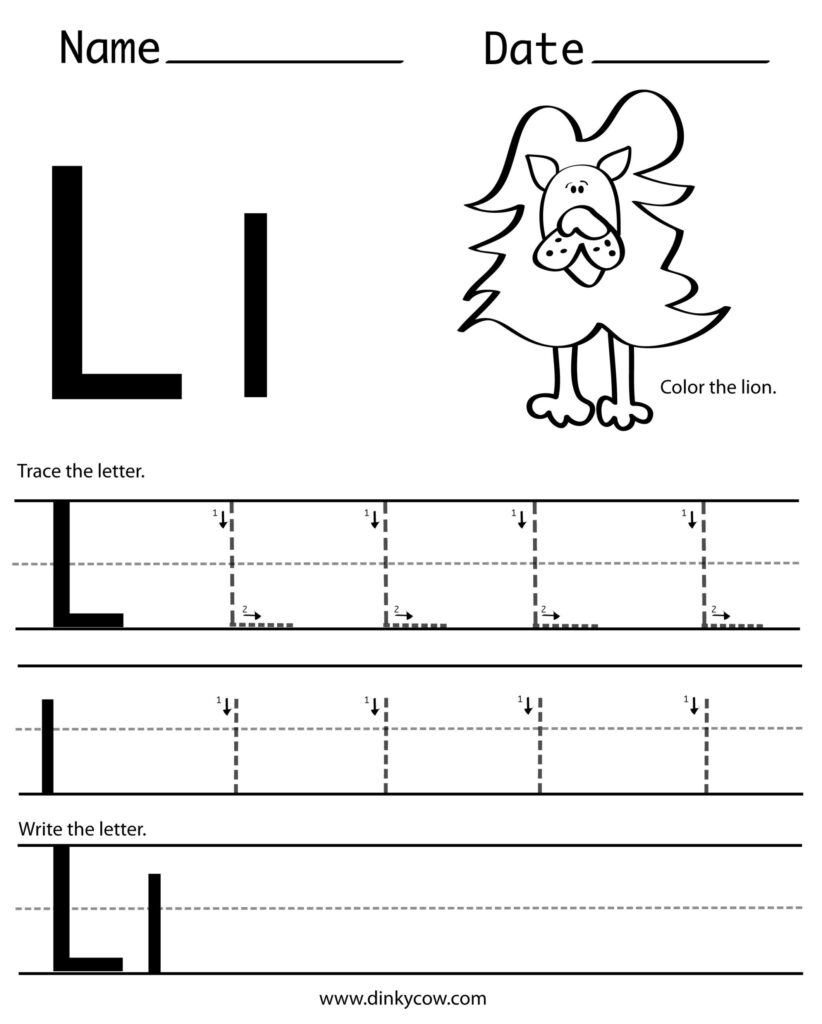 Letter L Preschool Worksheets