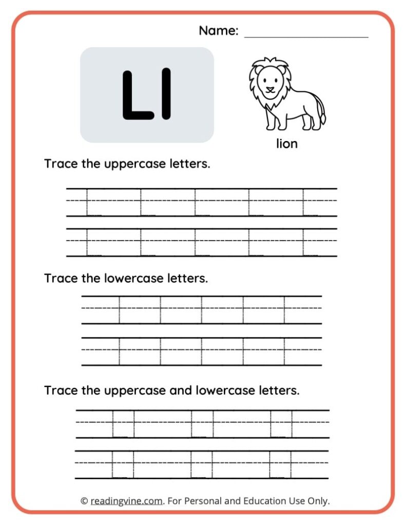 Letter L Worksheets For Preschool Free Printable