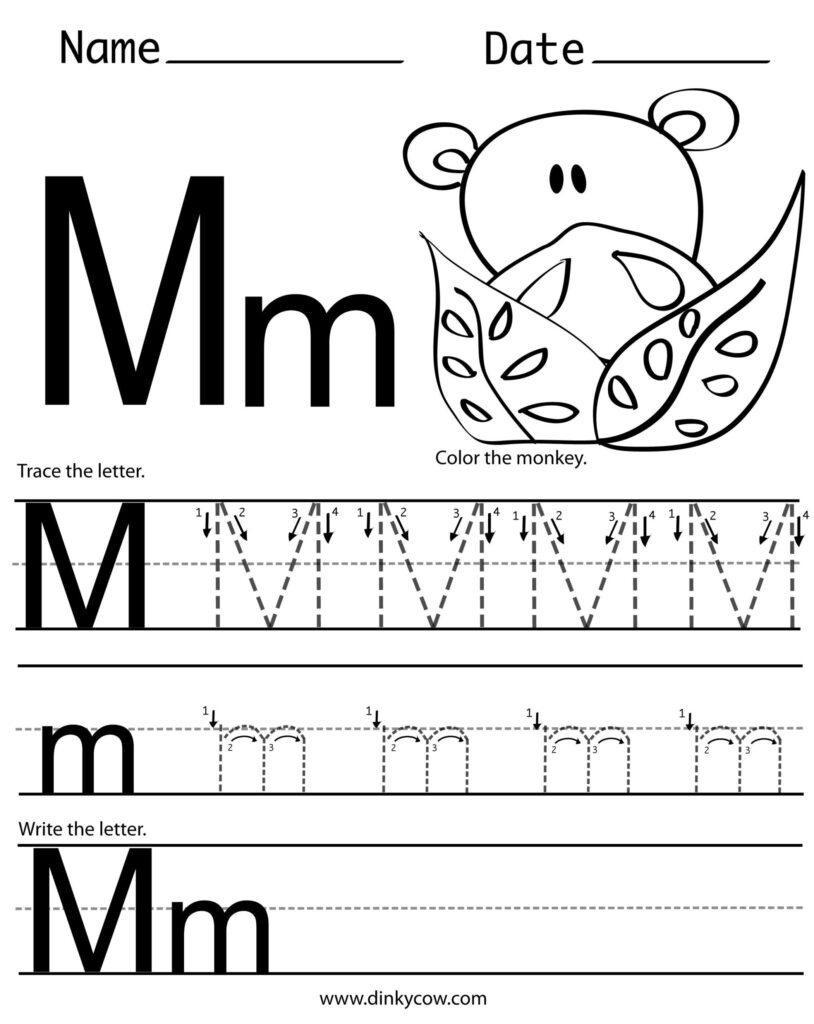 Letter M Traceable Worksheets