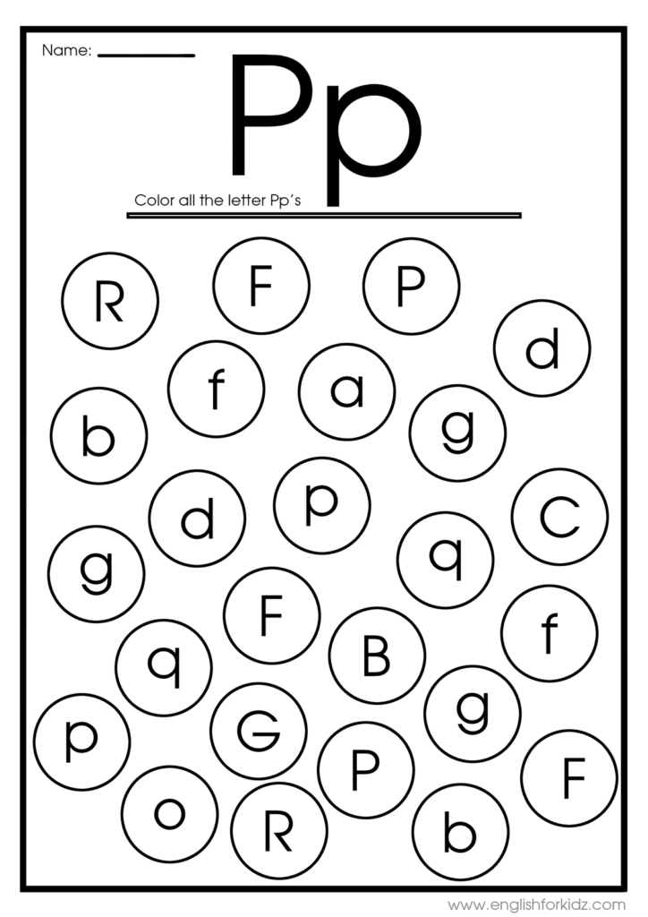 Letter P Worksheets Flash Cards Coloring Pages