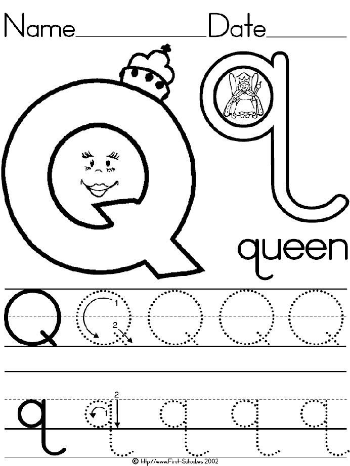 Letter Q Tracing Worksheet For Preschool