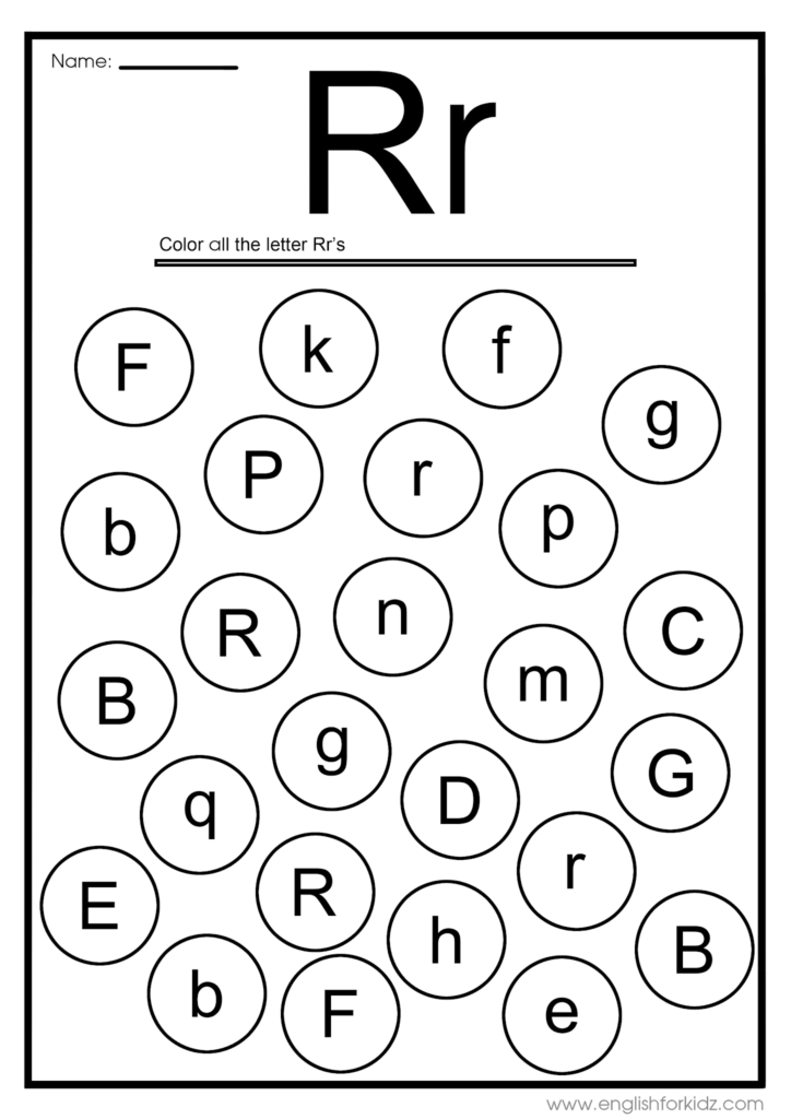 Letter R Worksheet For Kindergarten