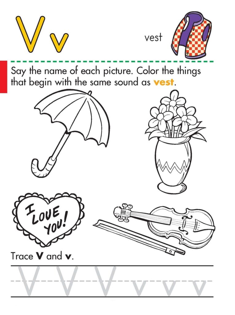 Letter V Worksheets Free Printables