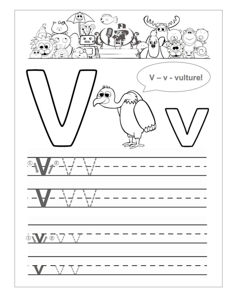 Letter V Worksheets To Print Activity Shelter