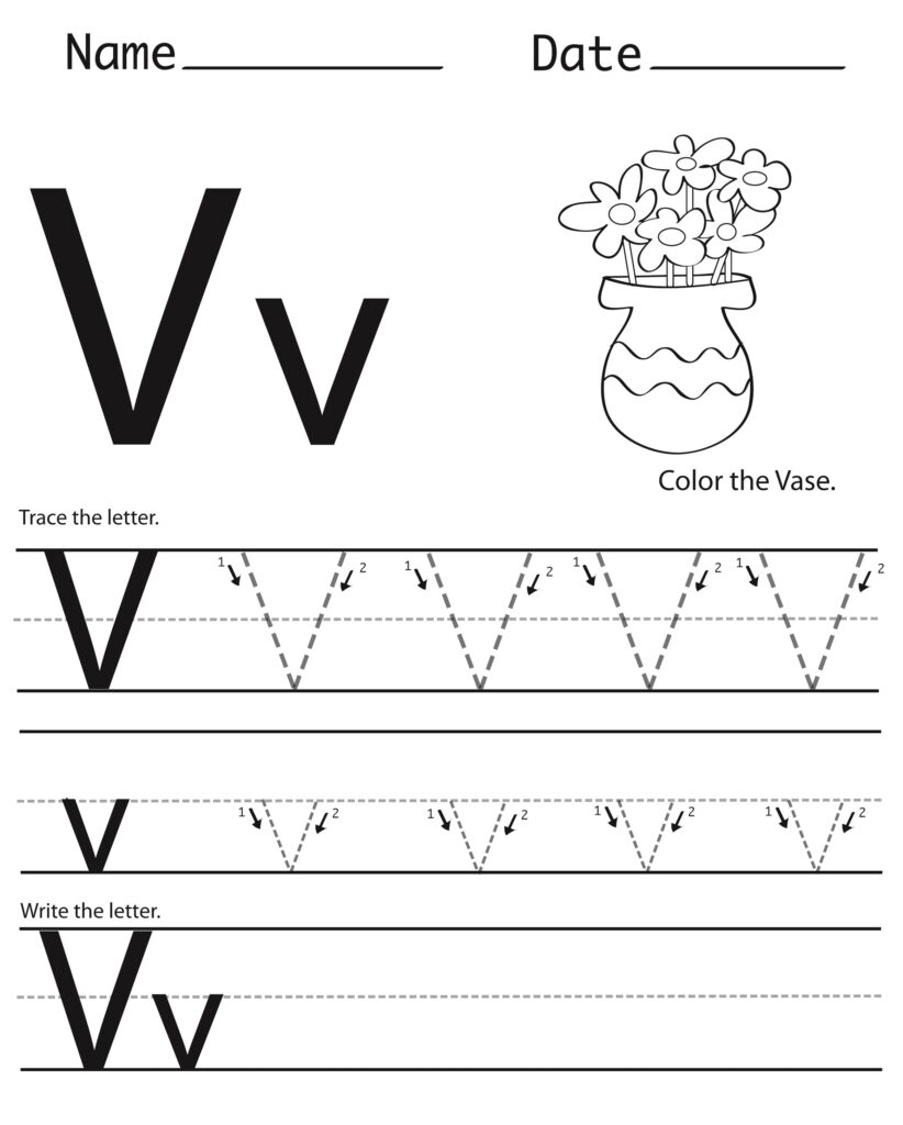 Letter V Worksheets To Print Activity Shelter