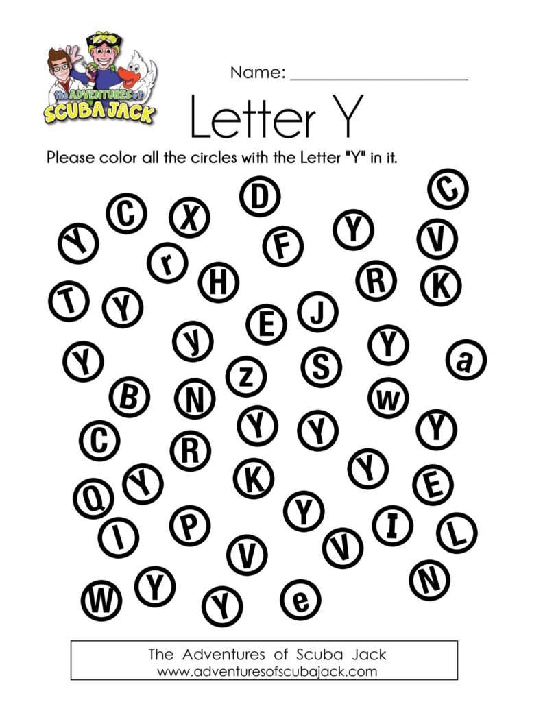 Letter Y Preschool Worksheets