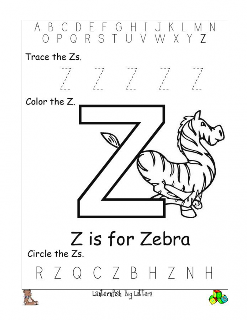 Letter Z Worksheets To Print Activity Shelter