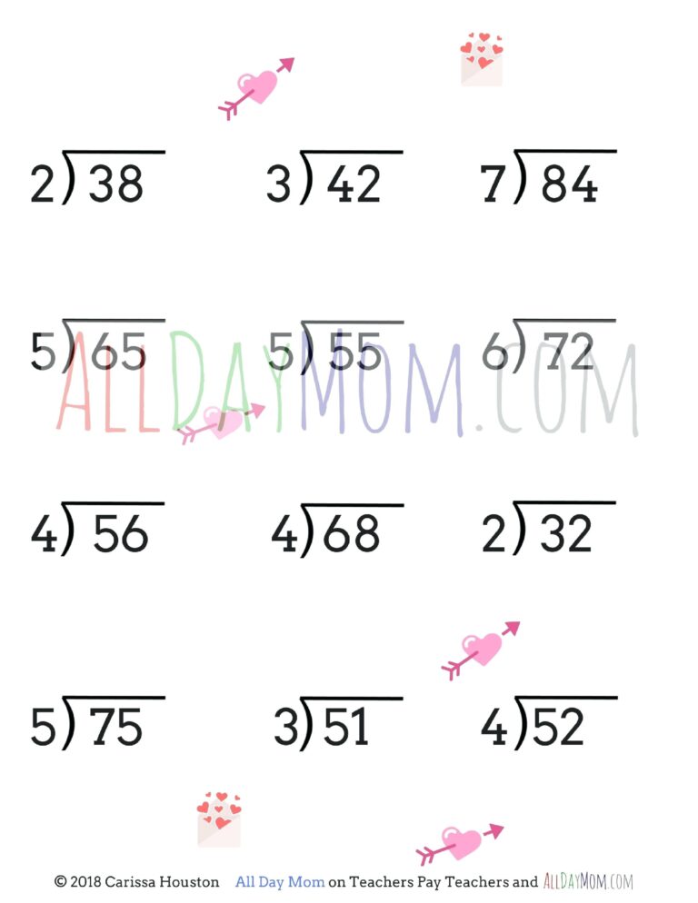 Long Division Worksheets Printable