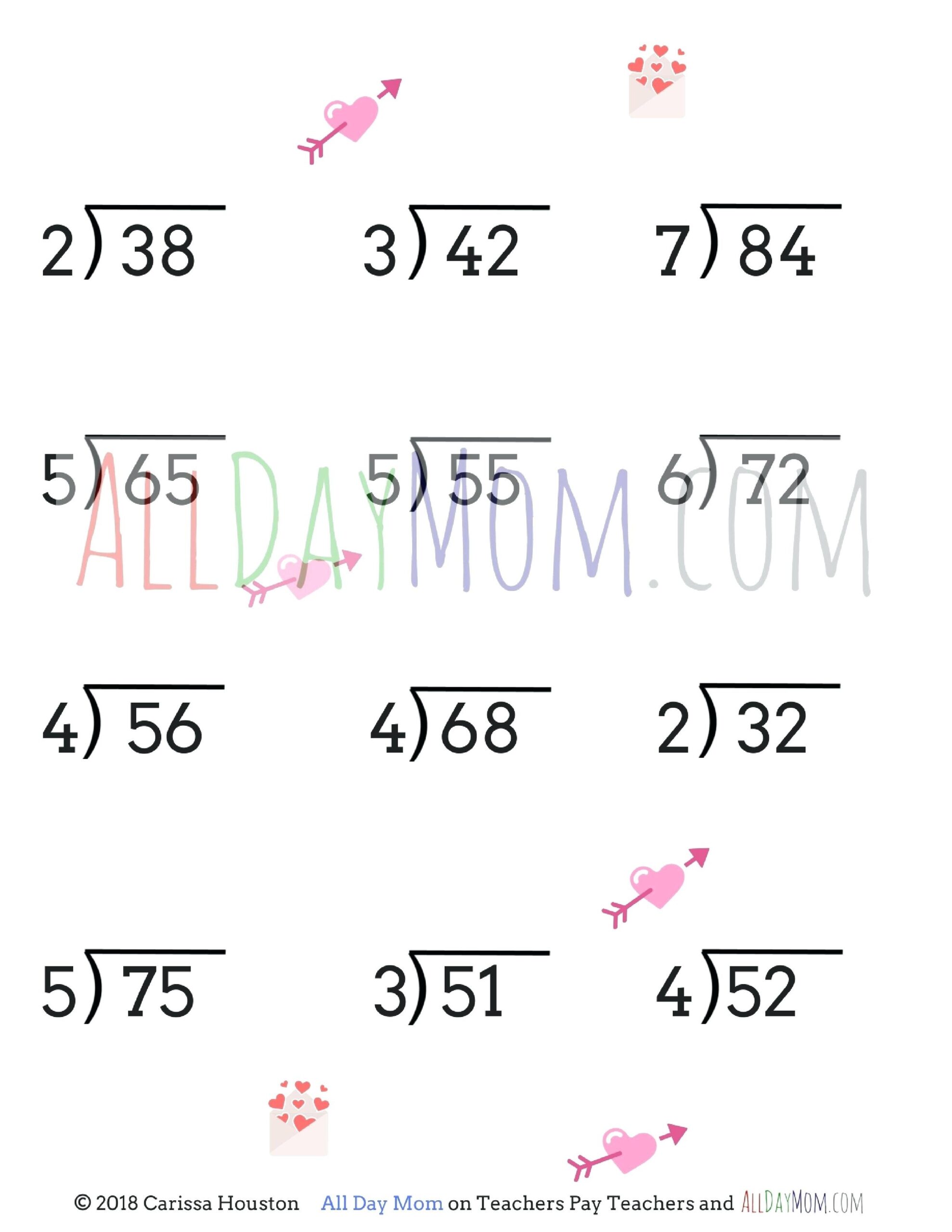 Long Division Worksheets Printable