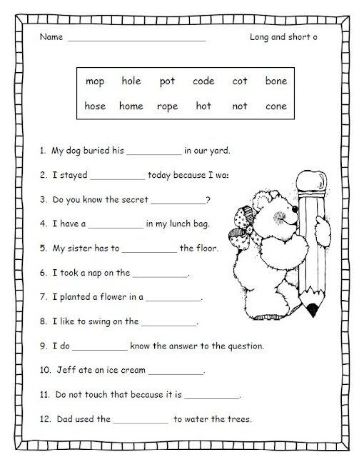 Long O Worksheets For First Grade Phonics Worksheets Phonics 