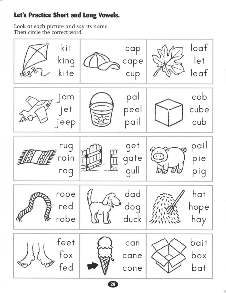 Long Vowels Activities First Grade