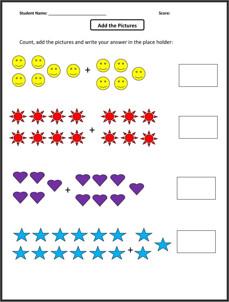 Math For 1St Graders Worksheets Printable Free