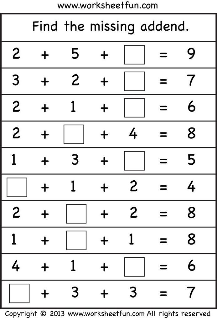 Math Worksheets For Free Printable