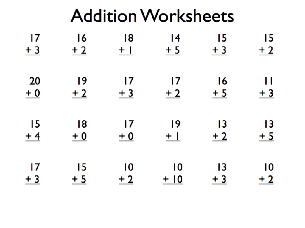 Math Worksheets For Grade 1 Addition And Subtraction