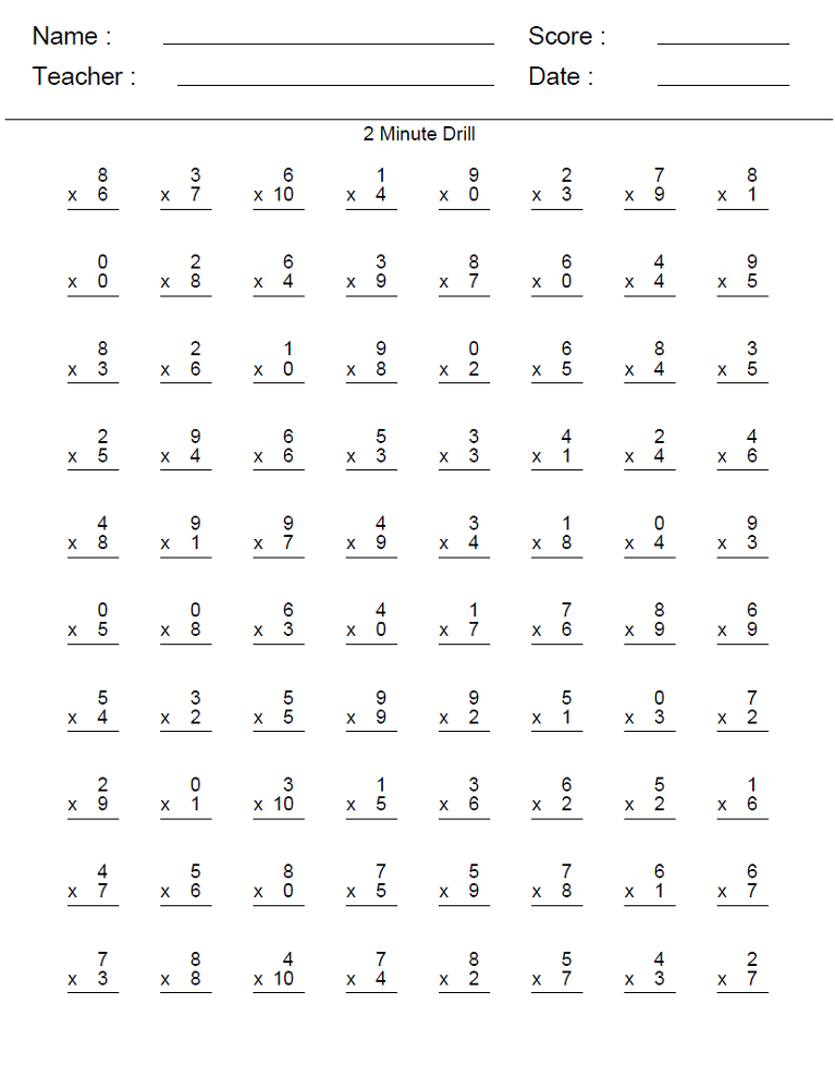 Mental Math 3rd Grade Math Quiz Sheet Math Worksheets Quiz Math Quiz 