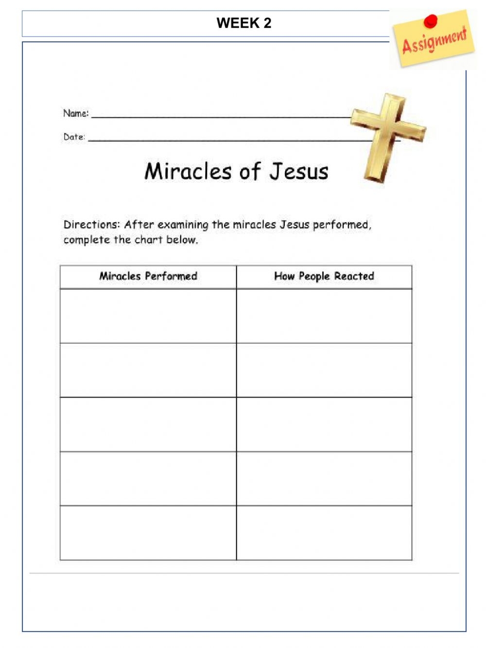 Miracles Of Jesus Worksheets Printables Ronald Worksheets