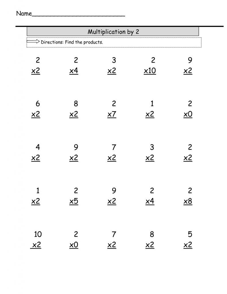 Multiplication Worksheets X2 PrintableMultiplication