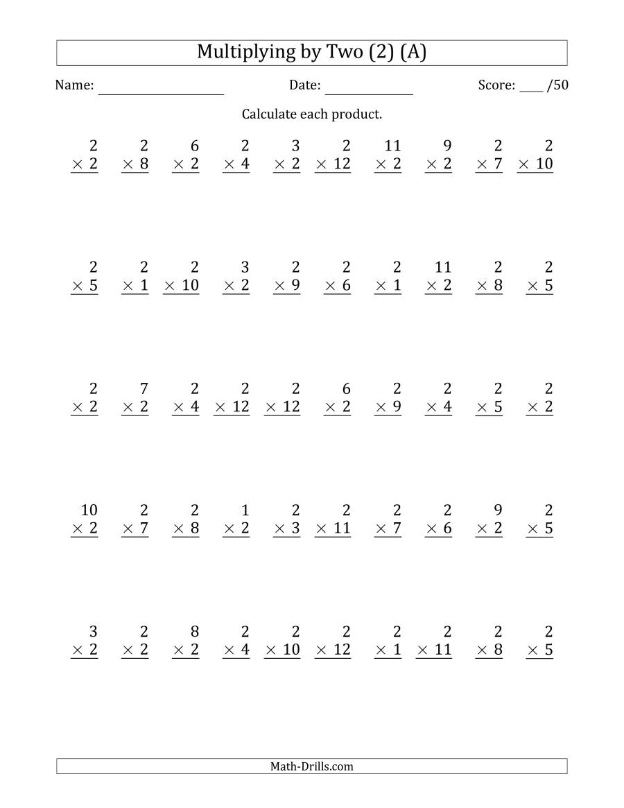 Multiplication Worksheets X2 PrintableMultiplication