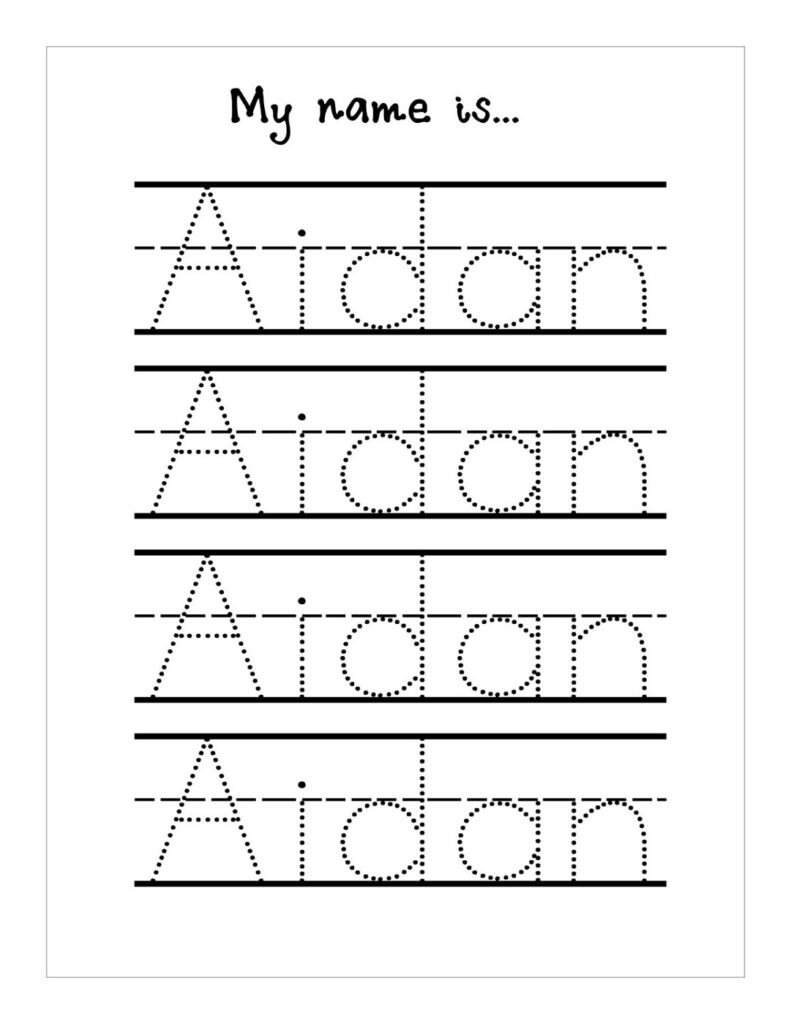 Name Tracing Worksheets For Kindergarten