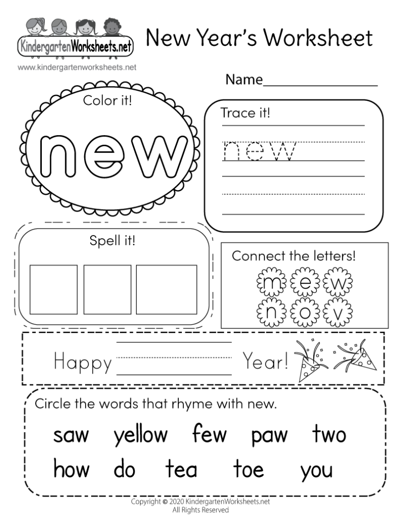 New Year s Worksheet For Kids