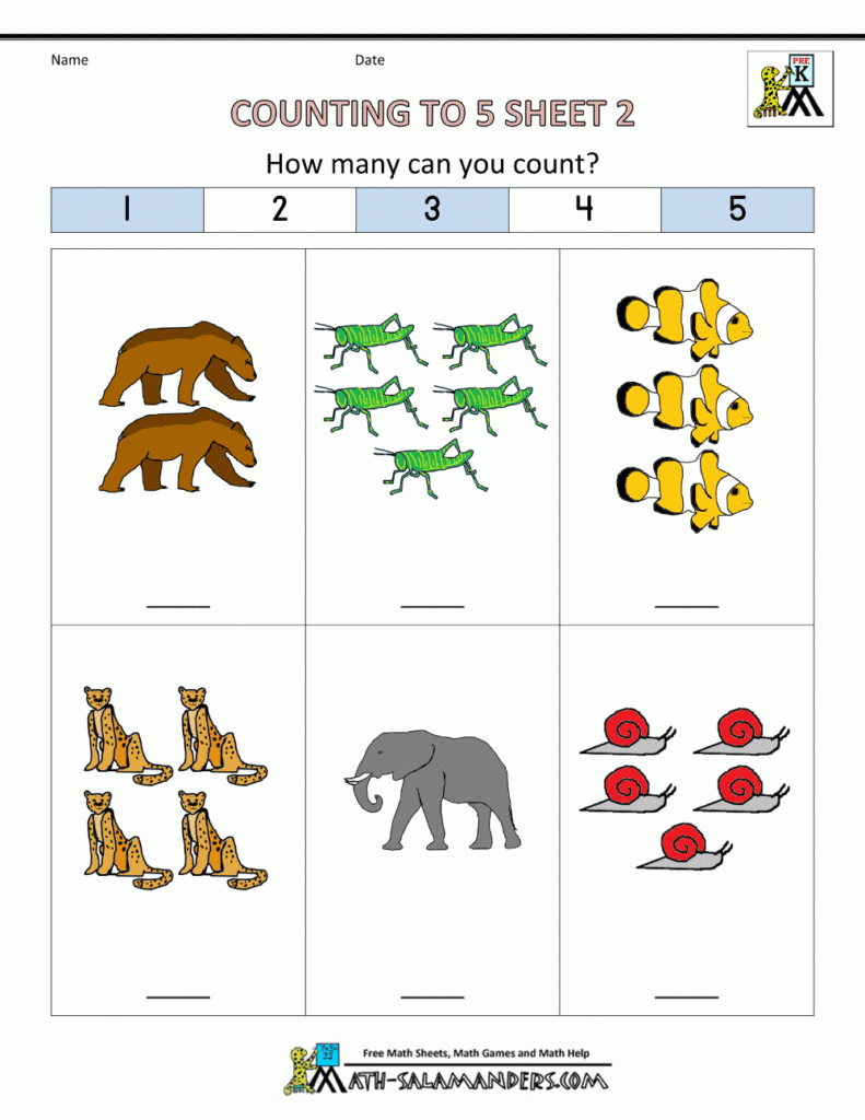 Numbers 1 5 Worksheets