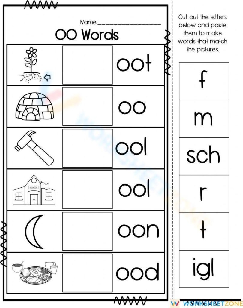 Oo Sound Worksheet