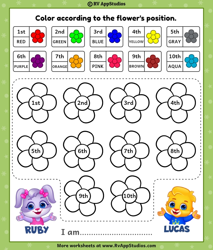 Ordinal Numbers 1 To 5 Worksheet