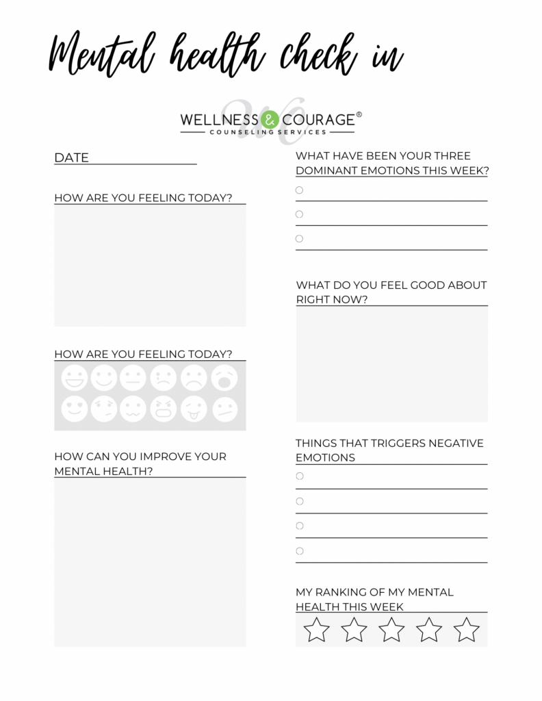 Pdf Printable Mental Health Worksheets