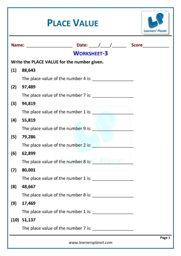 Place Value Grade 3 Ixl Free Printable Worksheet