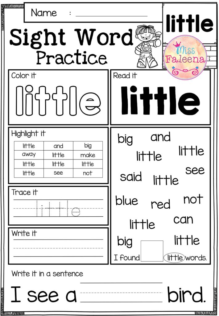 Practice Sight Words For Kindergarten