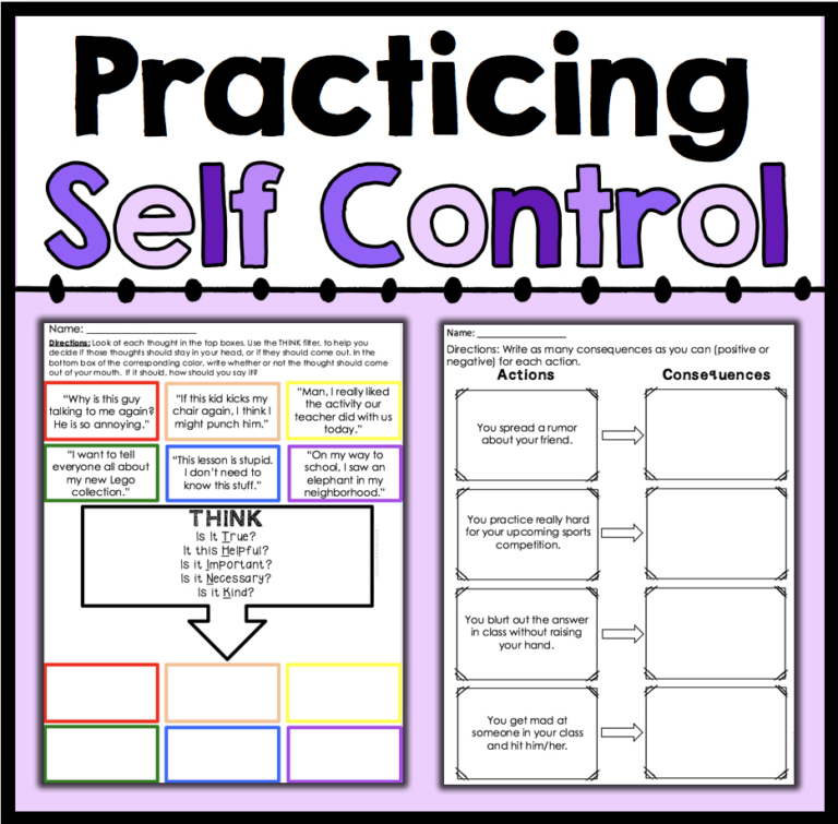 Practicing Self Control Counselorchelsey On Tpt Counseling 