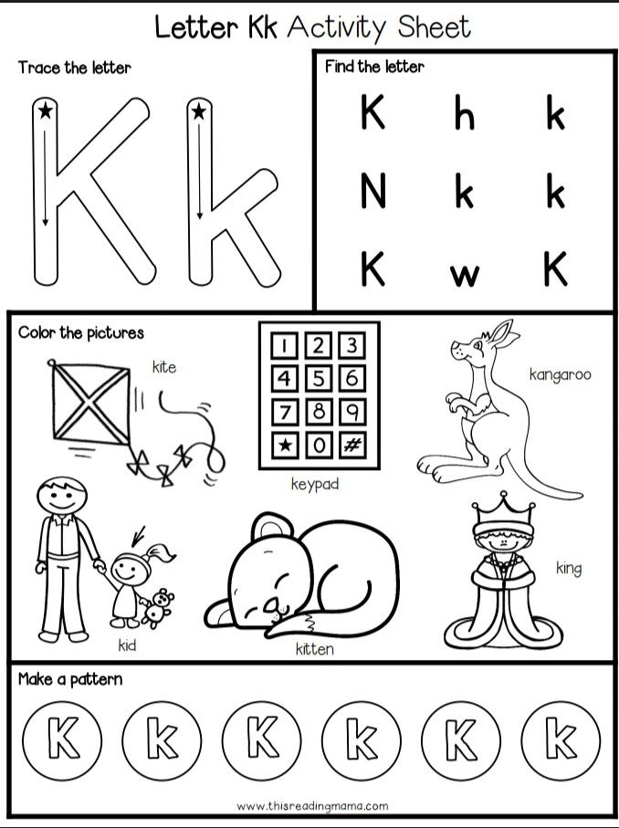 Prek Free Printable Letter K Worksheets