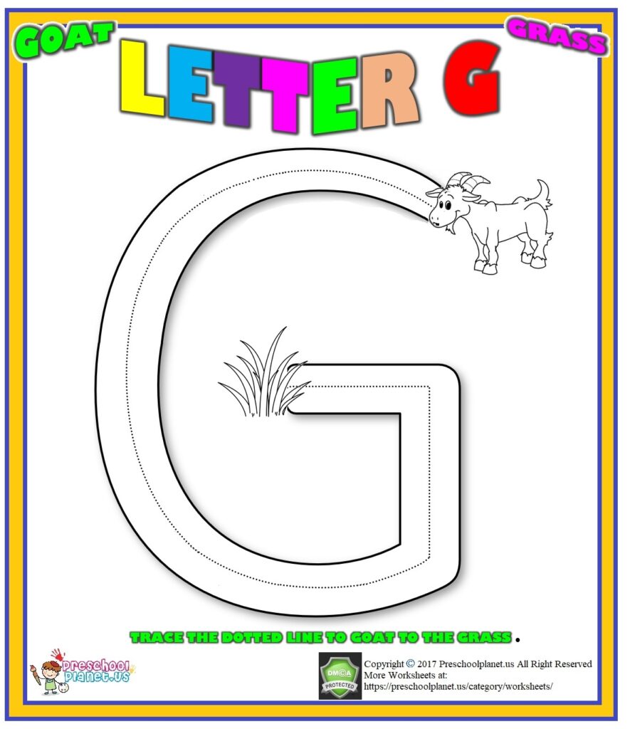 Preschool Worksheets Letter G