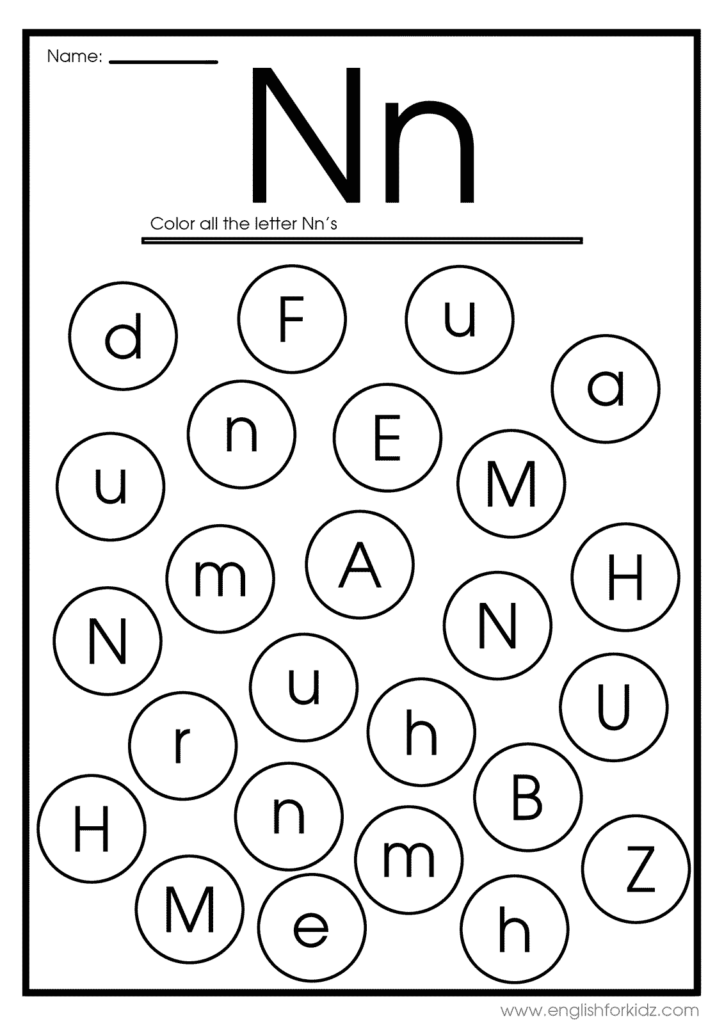 Preschool Worksheets Letter N Worksheets