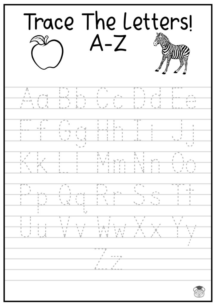 Printable A Z Letter Tracing Worksheet Capital And Lowercase 