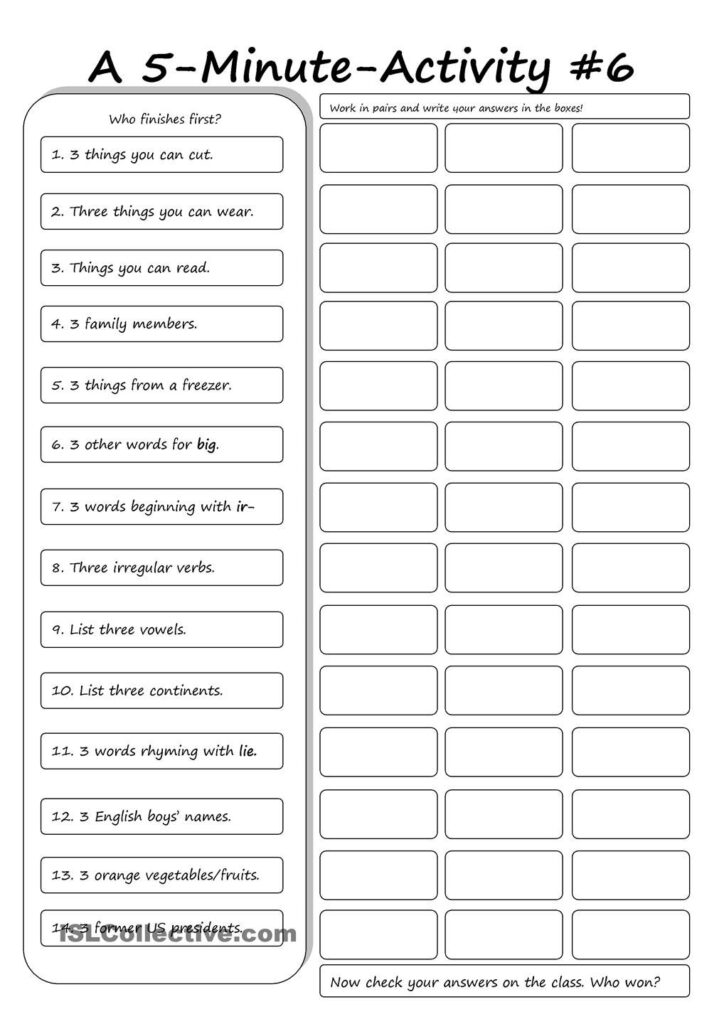 Printable Activities For Adults