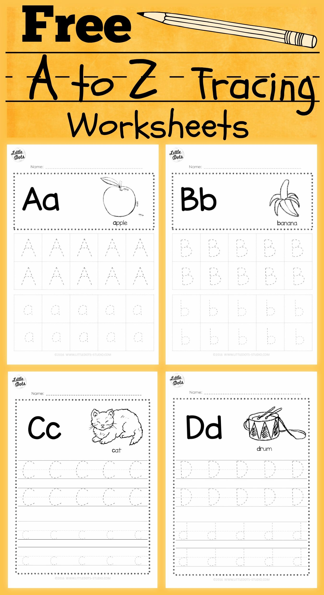 Printable Alphabet Tracing Worksheets A z