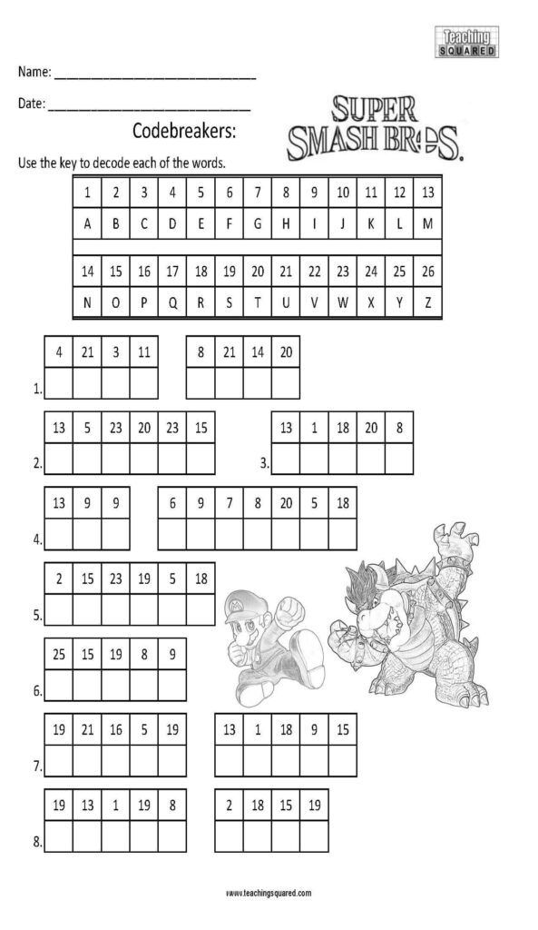 Printable Code Breaker Worksheet