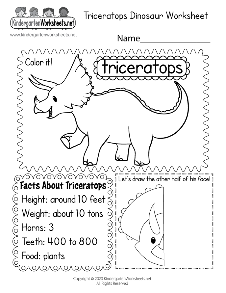 Printable Dinosaur Worksheets For Kids