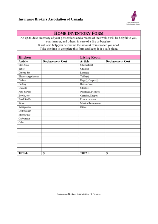 Printable Estate Inventory Worksheet