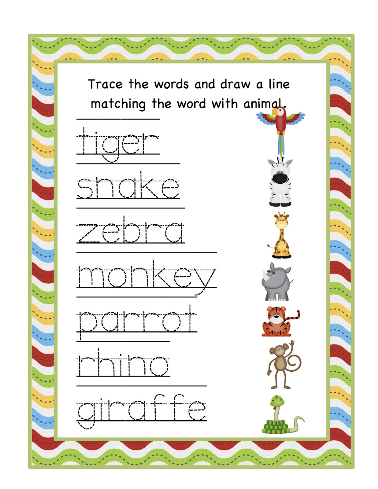 Printable Jungle Worksheets For Preschool