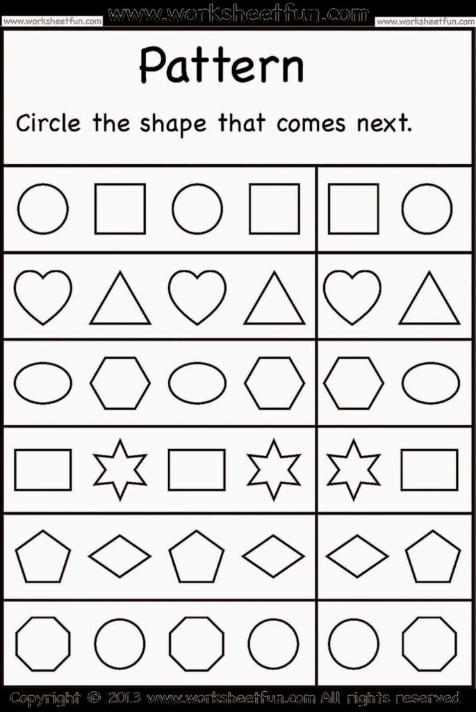 Printable Learning Worksheets For Kindergarten